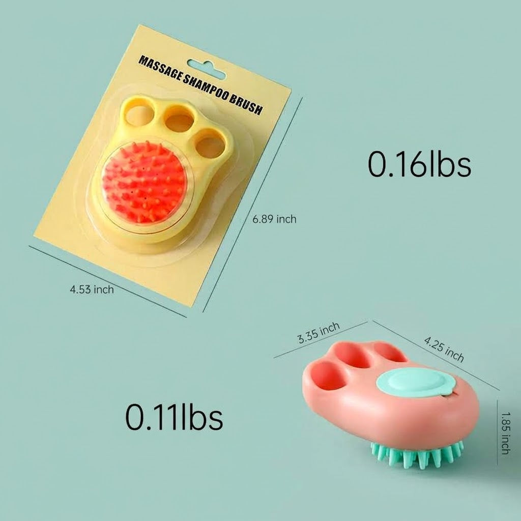 Pet Claw Bath Massage Brush For Grooming