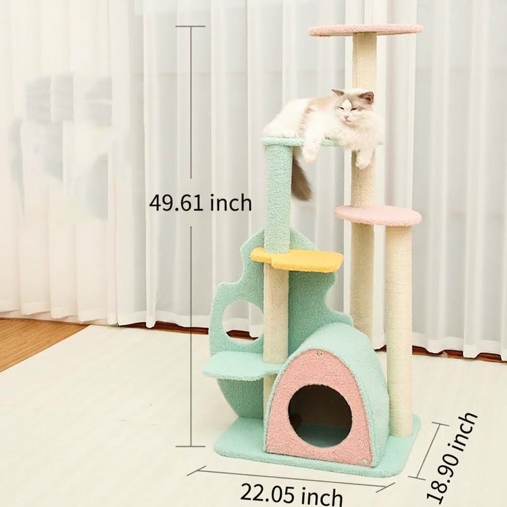 Large Pet Scratching Post With Interactive Toy Features
