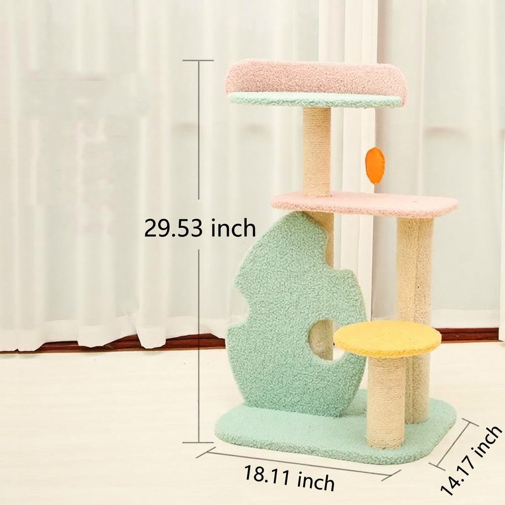 Large Pet Scratching Post With Interactive Toy Features
