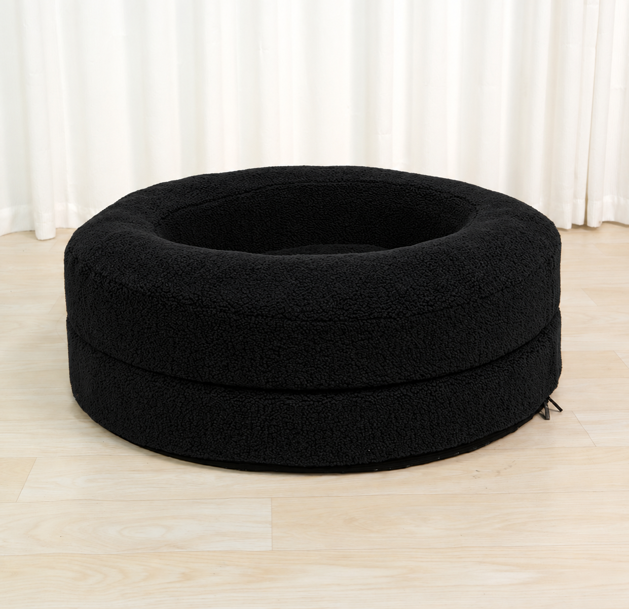 Solid Color Round Pet Bed Comfortable Leisure Nest