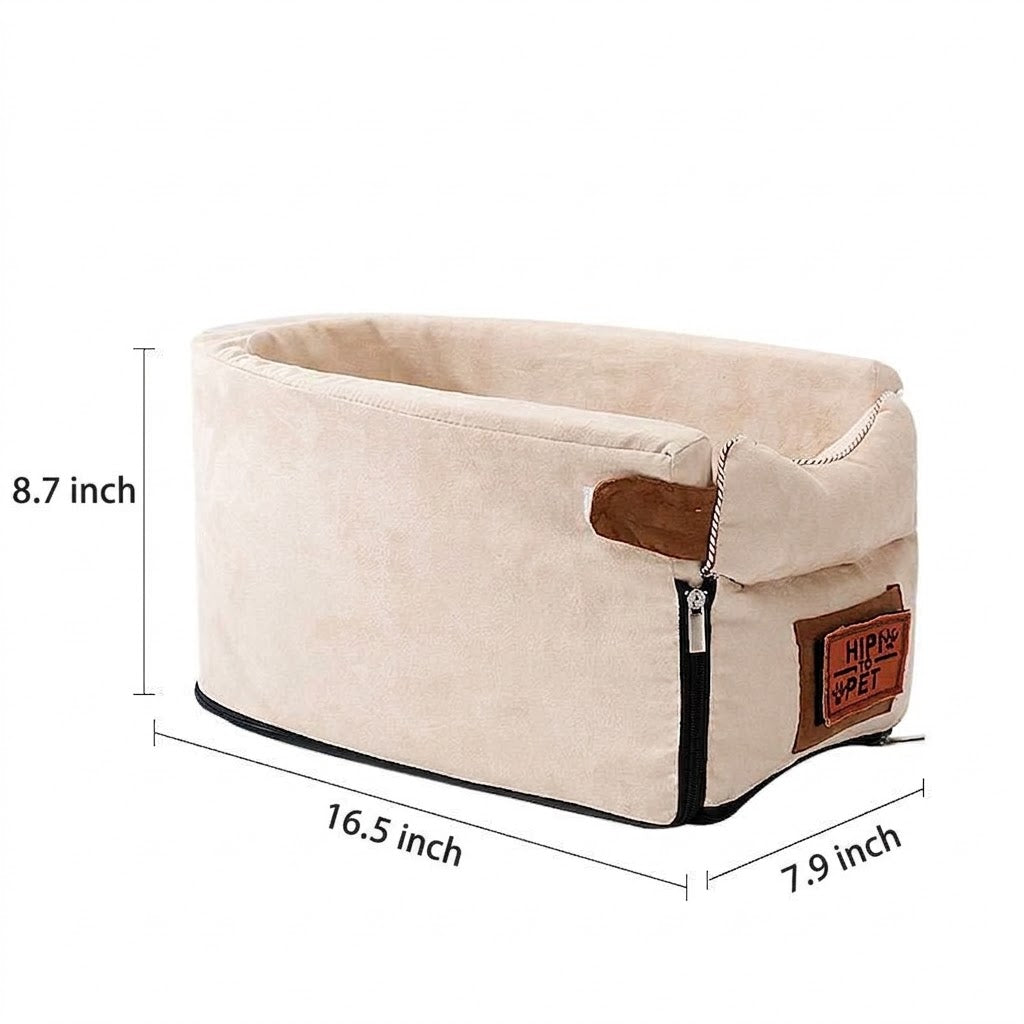 Portable Pet Car Seat Carrier With Safety Features For Travel