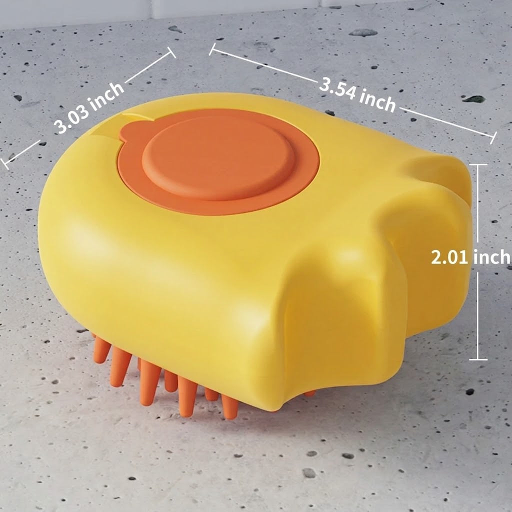 Pet Bath Massage Brush With Shampoo Dispenser And Comb